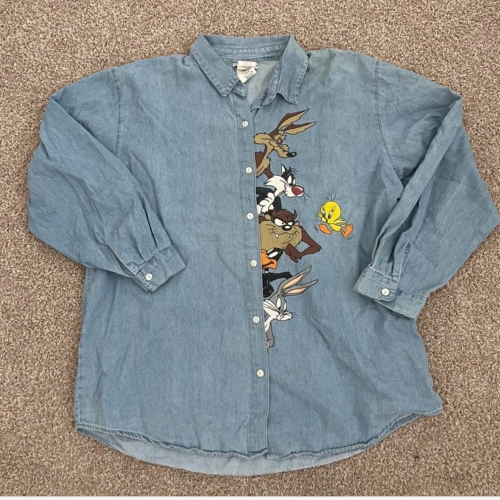 Looney Tunes Vintage Denim Button Up